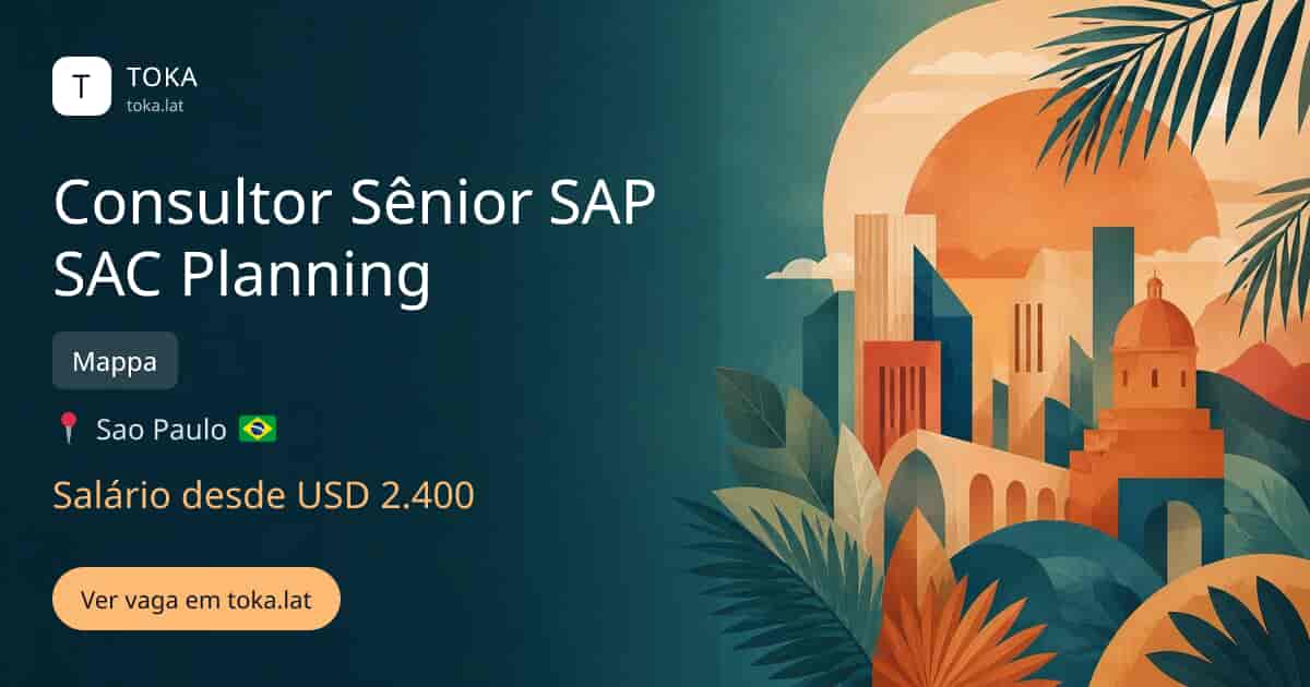 Vaga de Consultor sênior sap sac planning em Sao Paulo, Brasil — Mappa, salário desde USD 2.400