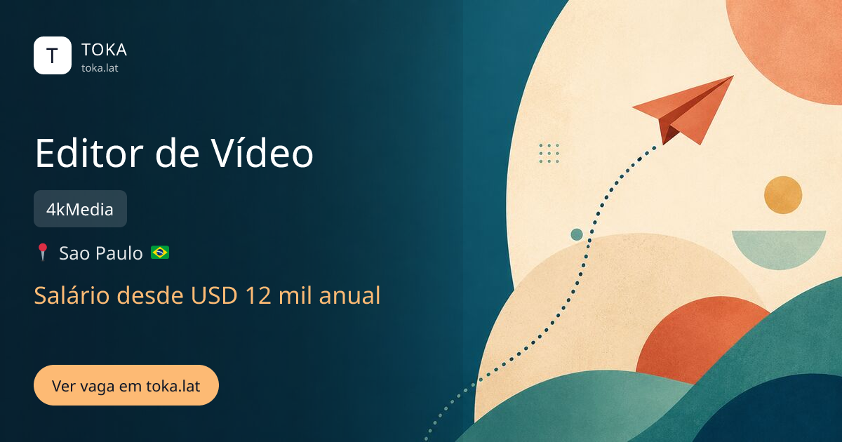 Vaga de Editor de vídeo em Sao Paulo, Brasil — 4kMedia, salário desde USD 12 mil anual