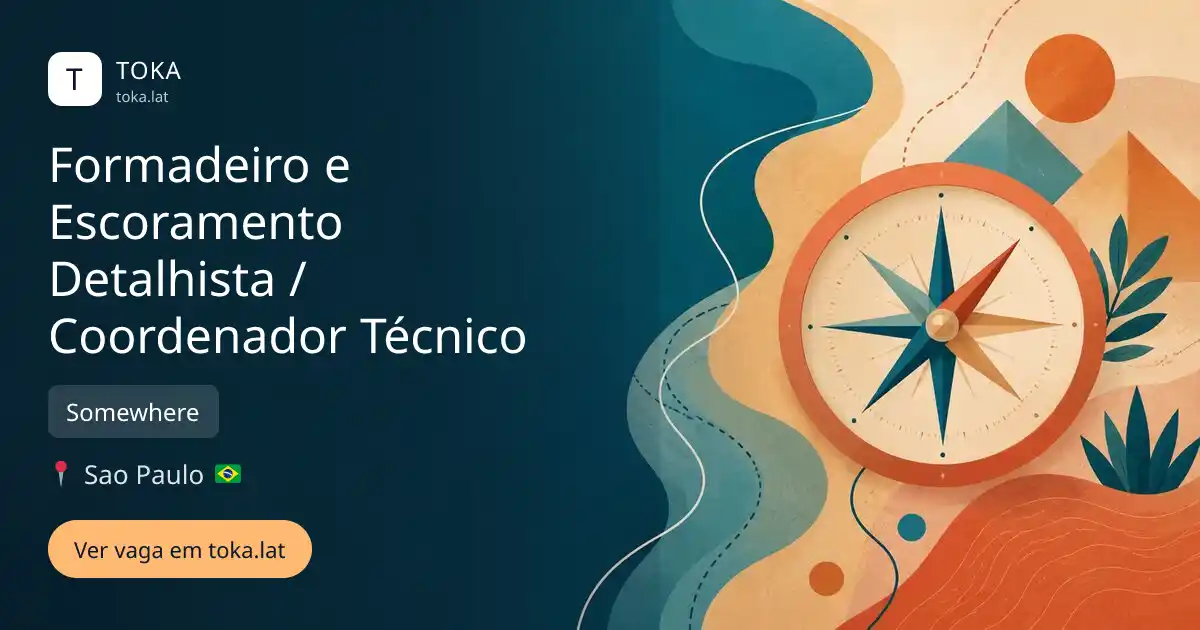 Vaga de Formadeiro e escoramento detalhista / coordenador técnico em Sao Paulo, Brasil — Somewhere
