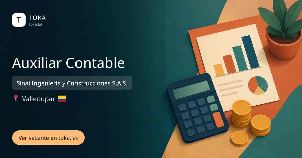Vacante de Auxiliar contable en Valledupar, Colombia — Sinaí Ingeniería y Construcciones S.A.S.