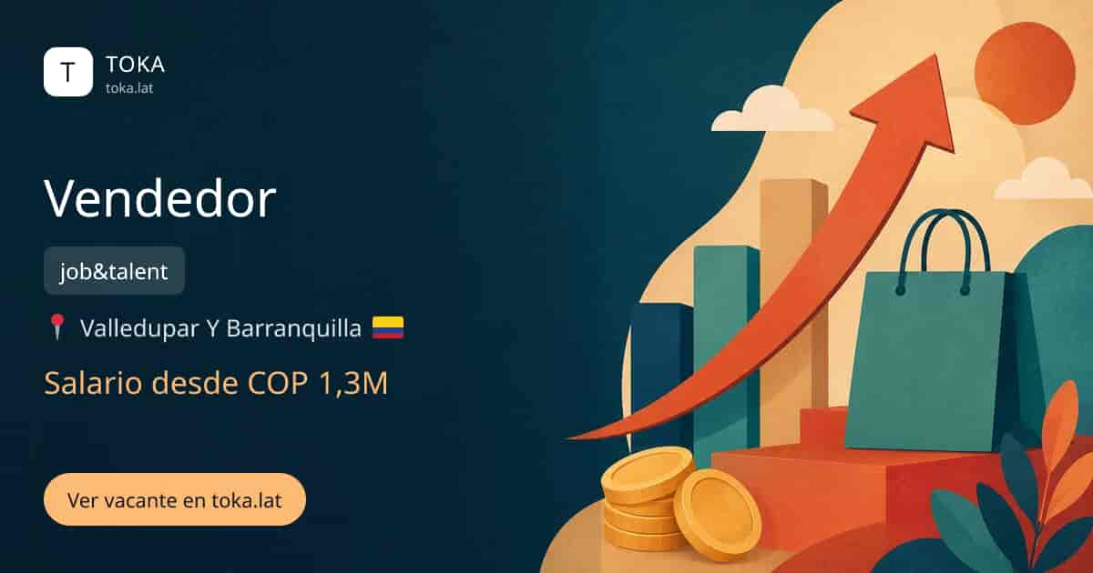 Vacante de Vendedor en Valledupar, Colombia — job&talent, salario desde COP 1,3M