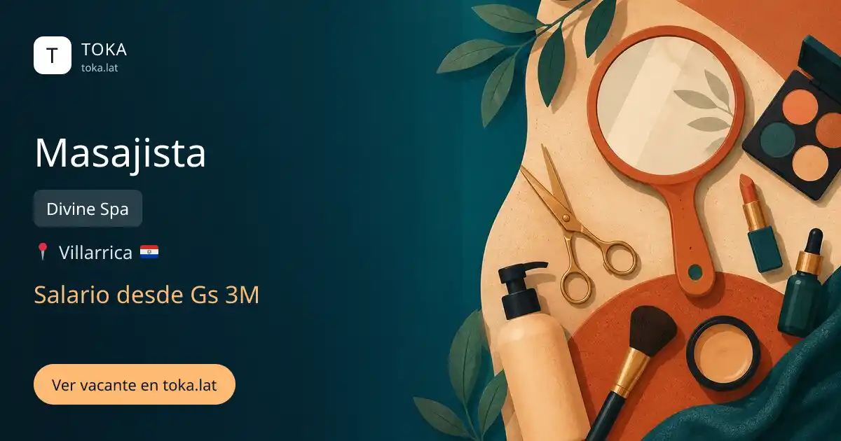 Vacante de Masajista en Villarrica, Paraguay — Divine Spa, salario desde Gs 3M