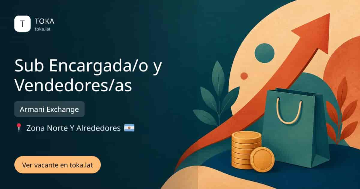 Vacante de Sub encargada/o y vendedores/as en Buenos Aires, Argentina — Armani Exchange